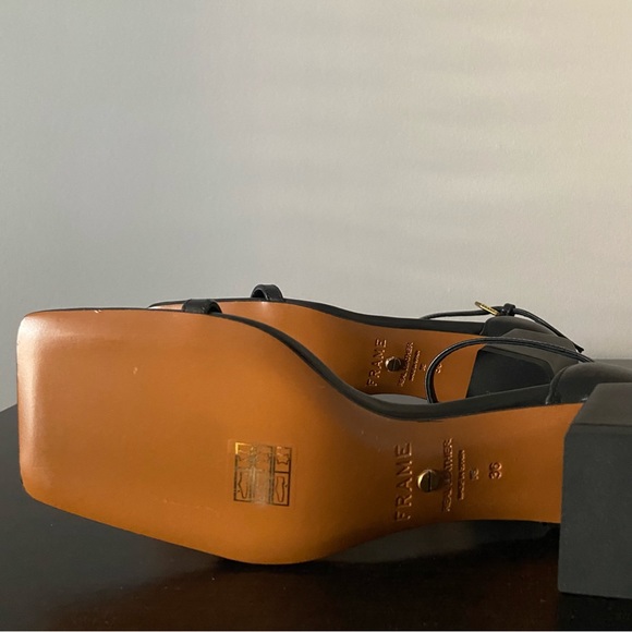 FRAME Le Summit Square Toe Sandal Black Size 6 - Picture 5 of 8